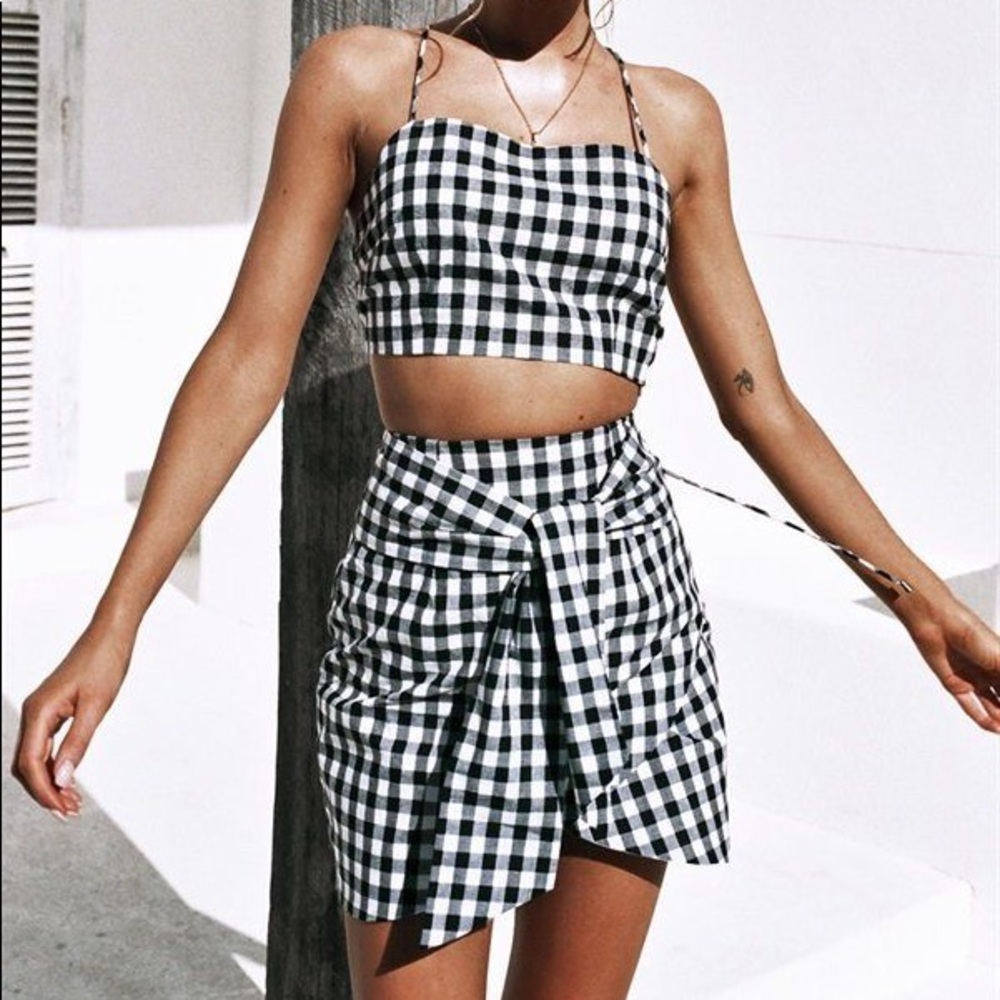 RIA GINGHAM SKIRT Sabo Skirt